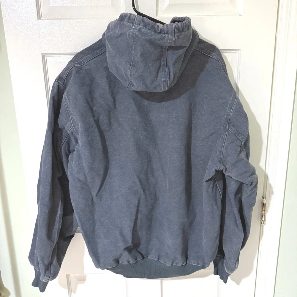 Vintage Carhartt J140 STM Storm Blue Thermal Lined Duck Active Jacket Mens XL